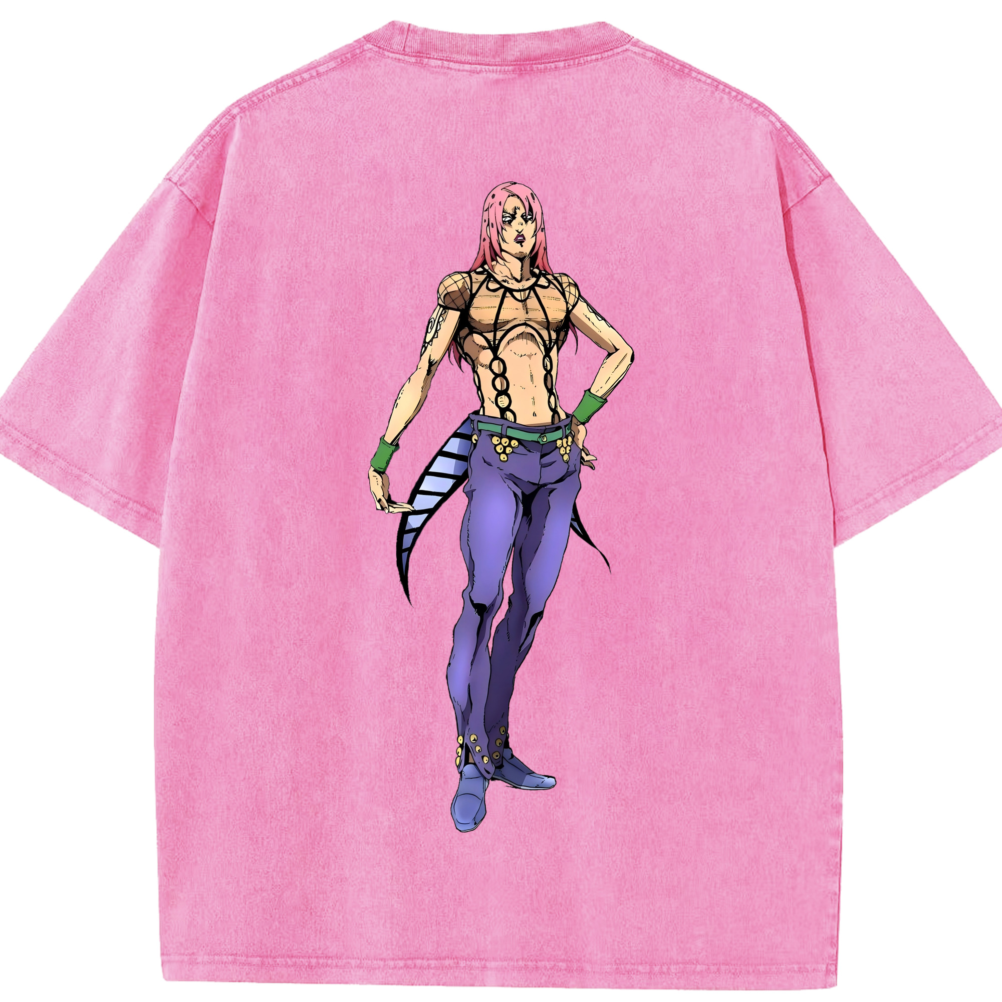 （画像用） ジョジョの奇妙な冒険 ビネガー?ドッピオ JoJo's Bizarre Adventure Vinegar Doppio 綿100% ヴィンテージ風 半袖Tシャツ（背面プリント）
